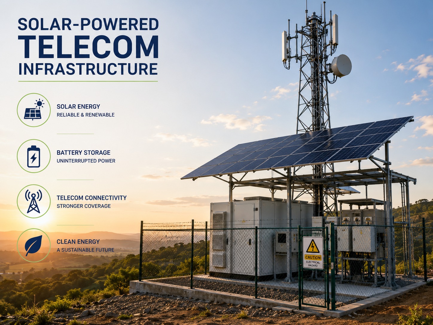Solar-powered telecom infrastructure